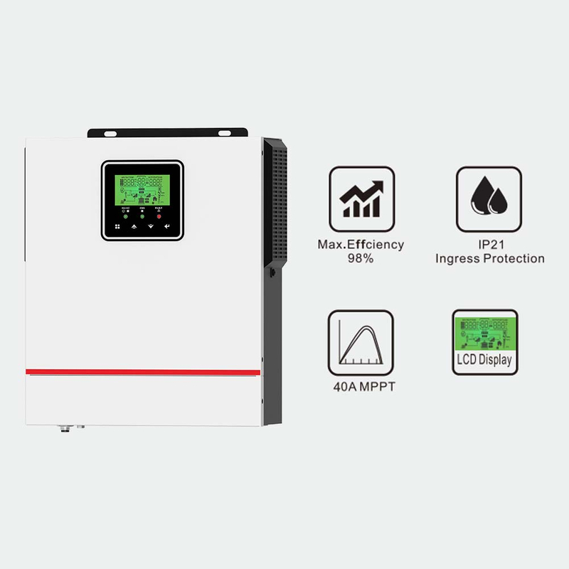 ถัดไปโรงงานเดิมใช้อินเวอร์เตอร์ 1.5kw off grid อินเวอร์เตอร์พลังงานแสงอาทิตย์ 40A MPPT PV อินพุตแรงดันไฟฟ้าช่วง 30 ~ 150VDC